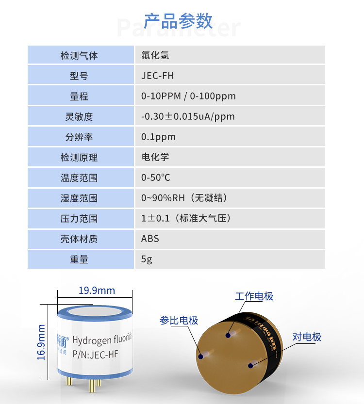 电化学氟化氢传感器